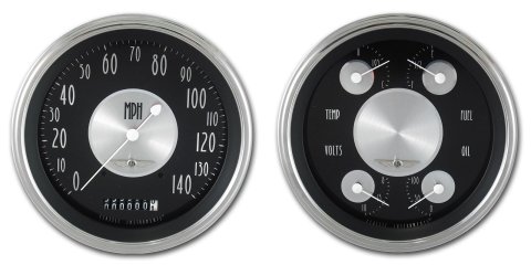 Classic Instruments All-American Tradition Series Gauge Sets AT52SLC Gauges, Analog, All-American, Speedometer, Fuel Level, Water Temperature, Oil Pressure, Voltmeter, Kit