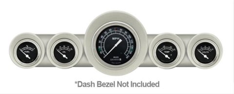 Classic Instruments 1959-60 Chevy Package Gauge Sets CH59TR54 Gauges, Traditional Style, Speedometer, Water Temperature, Fuel Level, Voltage, Black Face, Analog, Chevy, Kit