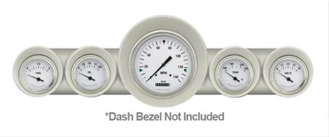 Classic Instruments 1959-60 Chevy Package Gauge Sets CH59WH54 Gauges, White Hot Style, Speedometer, Water Temperature, Fuel Level, Voltage, White Face, Analog, Chevy, Kit