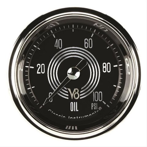 Classic Instruments V8 Speedster Series Gauges V8SR181SHC Oil Pressure Gauge, SPEEDSTER 2" TACHOMETER FULL SWEEP