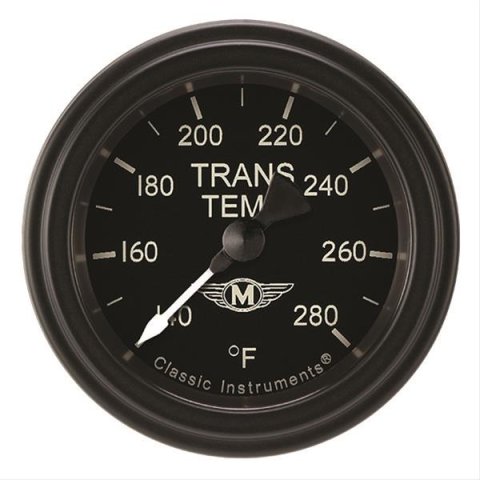 Classic Instruments Moal Bomber Series Gauges MA127BLF Transmission Temperature Gauge, MOAL 2" TRANS TEMP FULL SWEEP