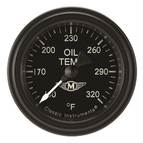 Classic Instruments Moal Bomber Series Gauges MA128BLF Oil temperature gauge, MOAL 2" OIL TEMP FULL SWEEP