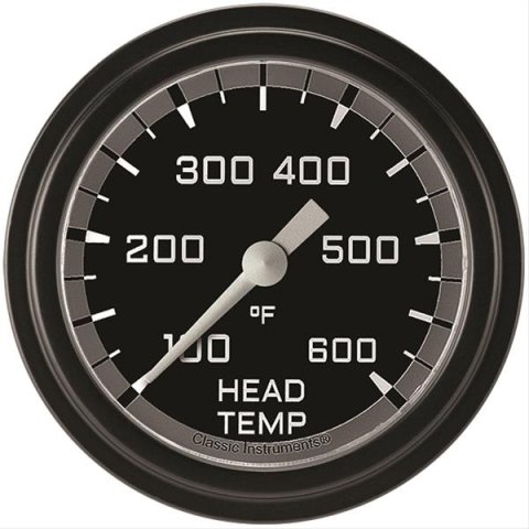 Classic Instruments Auto Cross Gray Series Gauges AX397GBLF Gauge, Series, Cylinder Head Temperature, 100-600 Degree F, 2 5/8 in., Low Step Bezel, Analog, Electrical, Each