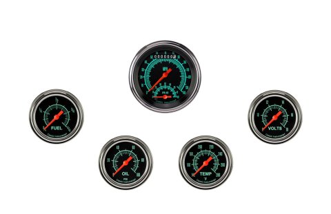 Classic Instruments G-Stock Series Gauge Sets GS335SLF Set, G/Stock, 3 3/8 in. Ultimate, 2 5/8 in. Fuel, Oil, Temp, Volts, Set of 6