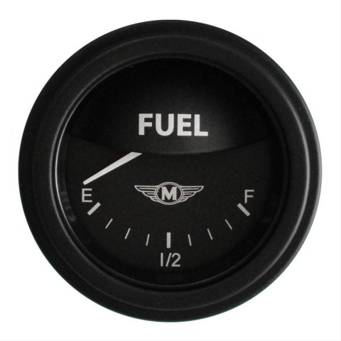 Classic Instruments Moal Bomber Series Gauges MA11BLF Gauge, Series, Fuel Level, Empty-Full, 2 1/8 in., Black Face, Analog, Electrical, Each
