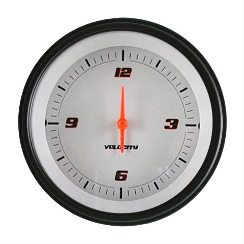 Classic Instruments Velocity Series Gauges VS93WBLF Gauge, Series, Analog, Clock, 12 hours, 3 3/8 in. Diameter, White Face, Electrical, Each