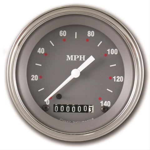 Classic Instruments SG Series Speedometers SG55SLF Speedometer, Series, 3 3/8 in. Diameter, 0-140 mph, Analog, Electrical, Flat Face, Each
