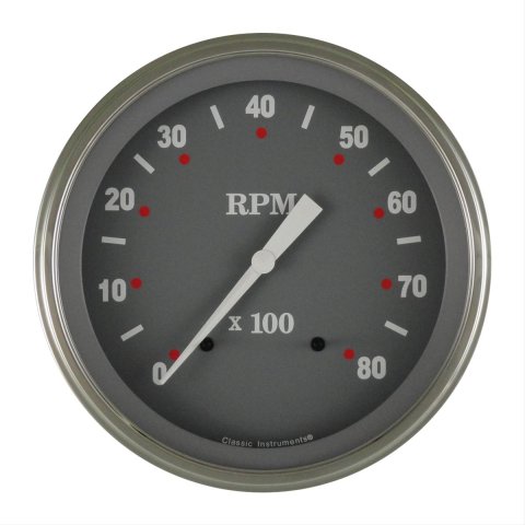 Classic Instruments SG Series Tachometers SG71SLF Gauge, Series, Tachometer, 0-8,000 rpm, 5 in., Gray Face, Analog, Electrical, Each
