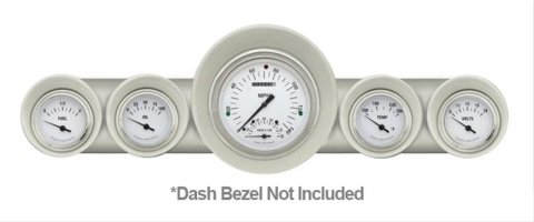 Classic Instruments 1959-60 Chevy Package Gauge Sets CH59WH65 Gauges, White Hot Style, Speedometer, Tach, Water Temperature, Fuel Level, White Face, Analog, Chevy, Kit