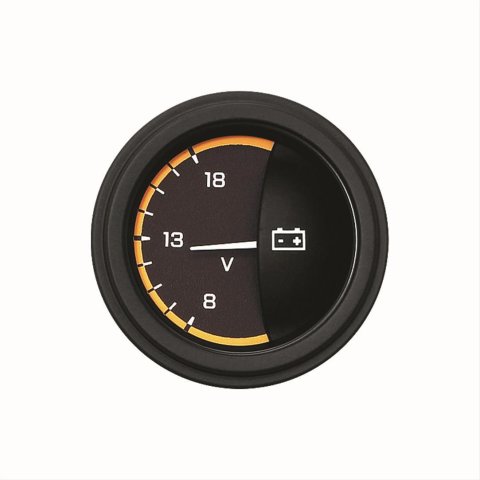 Classic Instruments Auto Cross Yellow Series Gauges AX30YBLF Gauge, Series, Voltmeter, 8-18 V, 2 1/8 in., Black/Yellow Face, Analog, Electrical, Each