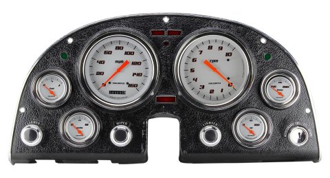 Classic Instruments 1963-67 Corvette Package Gauge Sets for 1953-1967 CORVETTE - CO63VSW Gauges, Velocity Style, Speedometer, Tach, Water Temperature, Fuel Level, White Face, Analog, Chevy, Kit