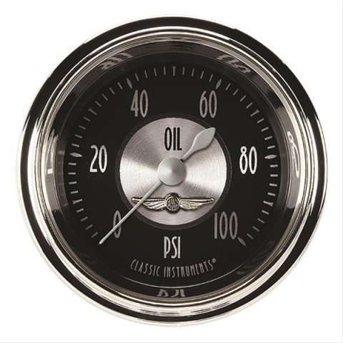 Classic Instruments All-American Tradition Series Gauges AT181SHC Oil Pressure Gauge, AMER TRAD 2" OIL PRES 100psi FULL SWEEP