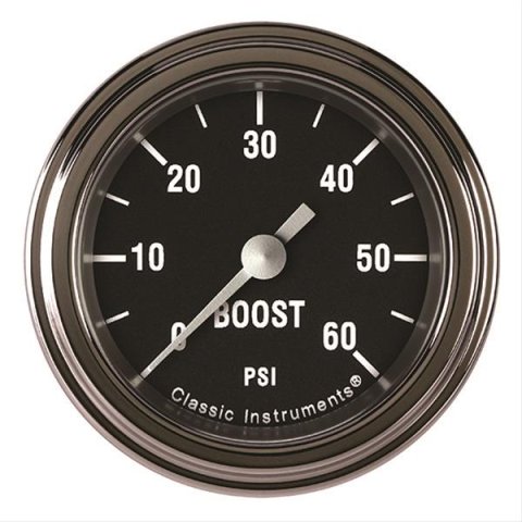 Classic Instruments Hot Rod Series Gauges HR143SLF Boost Gauge, HOT ROD 2" BOOST, 60psi ELECT, FULL SWEEP