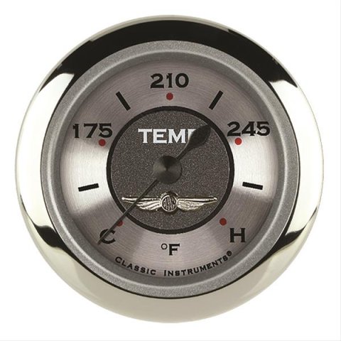 Classic Instruments All-American Series Gauges AW126SRC-06 Gauge, Analog, Series, Water Temp. 140-280 Degrees F, 2 1/8 in. Diameter, Silver Face, Full Sweep, Each