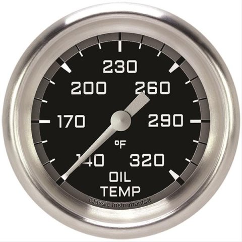 Classic Instruments Auto Cross Gray Series Gauges AX328GAPF Gauge, Series, Oil Temperature, 2 5/8 in., Performance Bezel, Analog, Electrical, Each