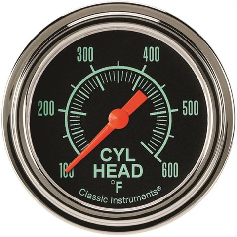Classic Instruments G-Stock Series Gauges GS397SLF Gauge, Series, Cylinder Head Temperature, 180-600 Degrees F, 2 5/8 in., Analog, Electrical, Each