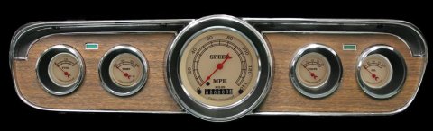 Classic Instruments 1965-66 Mustang Package Gauge Sets MU65VT00 Kit, Vintage Series, Ford, Mustang, 1965-1966, Speedometer, Fuel Level, Oil Pressure, Water Temperature, Voltmeter, Kit