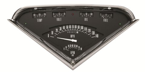 Classic Instruments Tach-Force Package Gauge Sets for 1955-1959 TRUCK - TF01B Gauges, Tach-Force, Analog, Tach, Speedometer, Fuel Level, Oil Pressure, Voltage, Water Temperature, Chevy, Kit