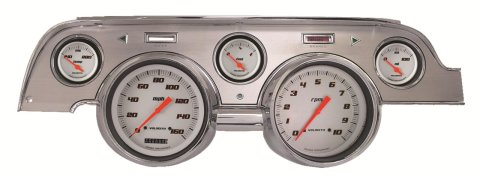 Classic Instruments 1967-68 Mustang Package Gauge Sets for 1967-1968 MUSTANG - MU67VSWBA Gauges, Velocity Style, Speedometer, Tach, Oil Pressure, Water Temperature, White Face, Analog, Ford, Set