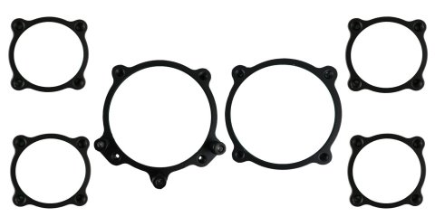 Classic Instruments Moal Bomber Series Gauge Bezels BZMA6GS Bezels, Bezels, Black, Two 3 3/8 in. Diameter and Four 2 1/8 in. Diameter Bezels, Set of 6