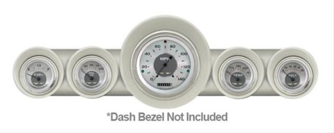 Classic Instruments 1959-60 Chevy Package Gauge Sets CH59AW54 Gauges, All-American Original Style, Speedometer, Water Temperature, Voltage, Silver Face, Analog, Chevy, Kit