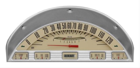 Classic Instruments 1953-55 F-100 Package Gauge Sets FT56TT Gauges, Cluster, Direct-Fit, Tan Face, Black Numbers, Analog, Ford, Kit
