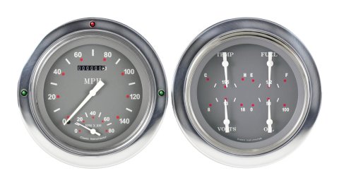 Classic Instruments 1954-55 Chevy Pickup Package Gauge Sets CT54SG62 Gauges, SG Style, Speedometer, Tach, Water Temperature, Fuel Level, Voltage, Gray Face, Analog, Chevy, Kit
