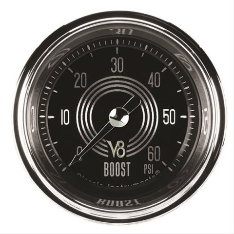 Classic Instruments V8 Speedster Series Gauges V8SR143SHC Boost Gauge, SPEEDSTER 2" BOOST, 60psi ELEC, FULL SWEEP