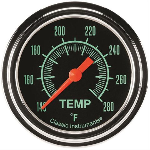 Classic Instruments G-Stock Series Gauges GS326SLF-12 Gauge, Series, Water Temperature, 140-280 Degrees F, 2 5/8 in., Analog, Electrical, Each