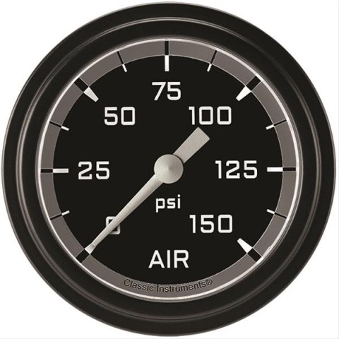 Classic Instruments Auto Cross Gray Series Gauges AX318GBLF Gauge, Series, Low Step Bezel, Air Pressure, 2 5/8 in., Analog, Electrical, Each