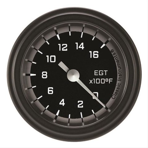 Classic Instruments Auto Cross Gray Series Gauges AX198GBLF Gauge, Series, Pryometer, 0-1,600 Degrees F, 2 1/8 in., Black/Gray Face, Analog, Electrical, Each