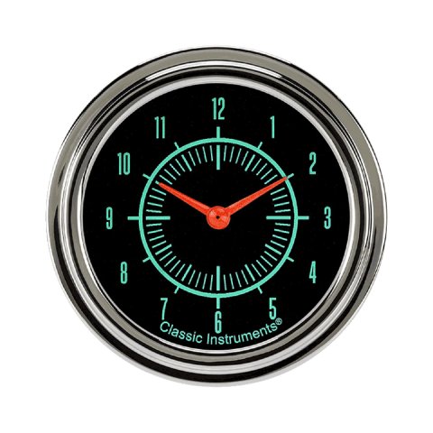 Classic Instruments G-Stock Series Gauges GS92SLF Gauge, Analog, Series, Clock, 12 Hour, 2 5/8 in. Diameter, Black Face, Full Sweep, Each