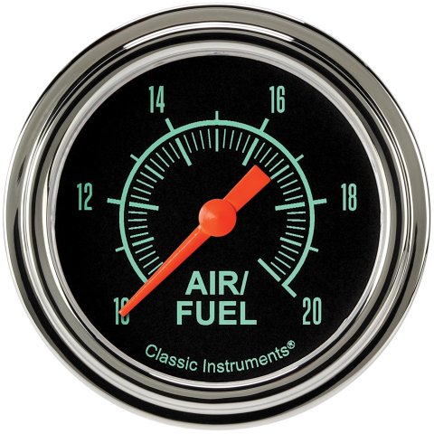 Classic Instruments G-Stock Series Gauges GS394SLF Gauges, Series, Air/Fuel Ratio - Wideband, 10:1-20:1 Air/Fuel Ratio, Analog, Electrical, 2 5/8 in., Black Face, Green Numbers, Each