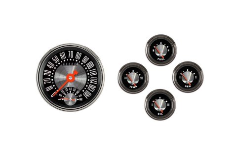 Classic Instruments 1961-66 Ford E-Series OE-Style Gauge Sets FV61OE65 Gauges, Series, Speedtachular, Fuel Level, Oil Pressure, Voltmeter, Water Temperature, Short-Sweep, Ford, E-Series, Set of 5