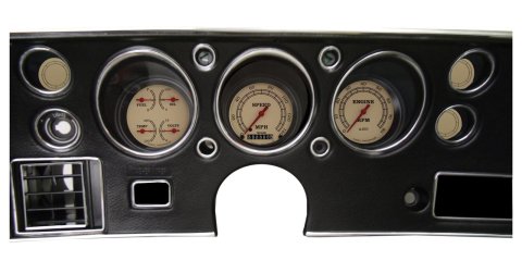 Classic Instruments 1970-72 Chevelle Package Gauge Sets CV70VT Gauges, Vintage Series, Direct Fit, Chevy, Chevelle, SS, 1970-1972, Speedometer, Tachometer, Fuel, Oil Pressure, Water Temperature, Volt, Kit