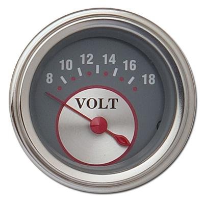 Classic Instruments Silver Series Gauges SS30SLC Gauge, Series, Voltmeter, 8-18 V, 2 1/8 in., Face, Analog, Electrical, Each