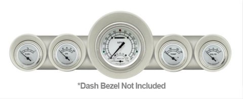 Classic Instruments 1959-60 Chevy Package Gauge Sets CH59CW65 Gauges, White Style, Speedometer, Tach, Water Temperature, Fuel Level, White Face, Analog, Chevy, Kit