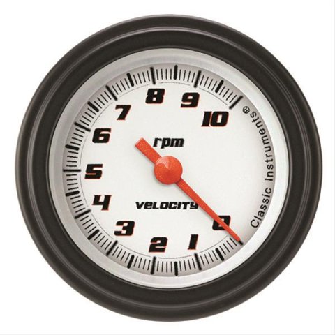 Classic Instruments Velocity Series Tachometers VS183WBLF Tachometer, VELOCITY WHITE 2" TACHOMETER FULL SWEEP