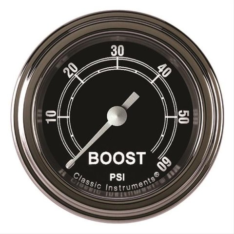 Classic Instruments Traditional Series Gauges TR143SLF Boost Gauge, TRADITIONAL 2" BOOST, 60psi ELECT, FULL SWEEP