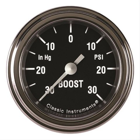Classic Instruments Hot Rod Series Gauges HR141SLF Boost/Vacuum Gauge, HOT ROD 2" BOOST/VAC ELECTRIC, FULL SWEEP