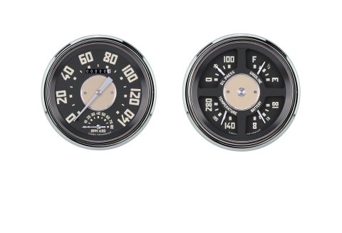 Classic Instruments 1947-53 Chevy Pickup Package Gauge Sets CT47OE62 Gauges, Speedometer, Tachometer, Water Temperature, Fuel Level, Voltmeter, Oil Pressure, Black Face, Analog, Chevy, Kit