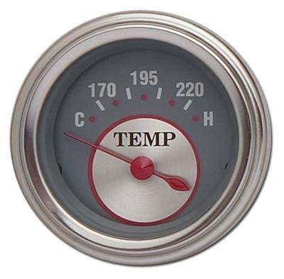 Classic Instruments Silver Series Gauges SS26SLC Gauge, Series, Water Temperature, 140-280 degrees F, 2 1/8 in., Face, Analog, Electrical, Each