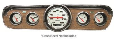 Classic Instruments 1965-66 Mustang Package Gauge Sets MU65VSW00 Gauges, Analog, Speedometer, Oil Pressure, Water Temperature, Fuel Level, White Face, Electronic, Ford, Set