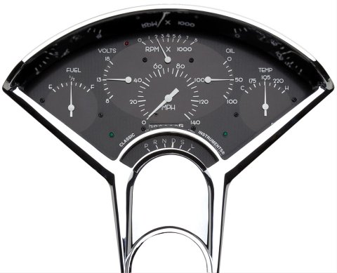 Classic Instruments Bel Era Package Gauge Sets BE01BB Gauges, Analog, BelEra, Speedometer, Tachometer, Fuel Level, Water Temperature, Oil Pressure, Voltmeter, Kit