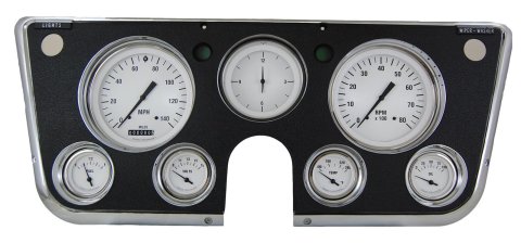 Classic Instruments 1967-72 Chevy Truck Package Gauge Sets CT67WH Gauges, White Hot Style, Speedometer, Tach, Water Temperature, Fuel Level, White Face, Analog, Chevy, Set