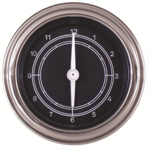 Classic Instruments All-American Tradition Series Gauges TR90SLC Gauge, Tradition, Clock, 12 Hours, 2 1/8 in., Analog, Electrical, Each