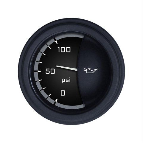 Classic Instruments Auto Cross Gray Series Gauges AX81GBLF Gauge, Series, Oil Pressure, 0-100 psi, 2 1/8 in., Black/Gray Face, Analog, Electrical, Each