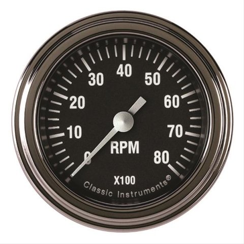Classic Instruments Hot Rod Series Tachometers HR183SLF Tachometer, HOT ROD SERIES 2" TACHOMETER FULL SWEEP
