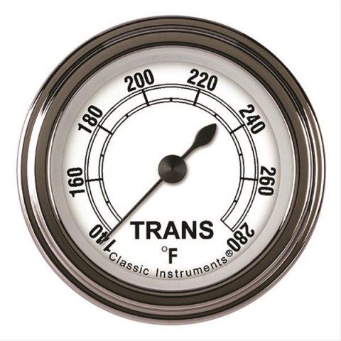 Classic Instruments White Series Gauges CW127SLF Transmission Temperature Gauge, CLASSIC WHITE 2" TRANS TEMP FULL SWEEP