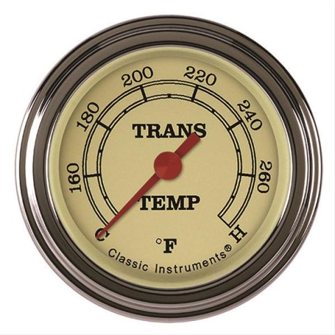 Classic Instruments Vintage Series Gauges VT127SLF Transmission Temperature Gauge, VINTAGE 2" TRANS TEMP FULL SWEEP